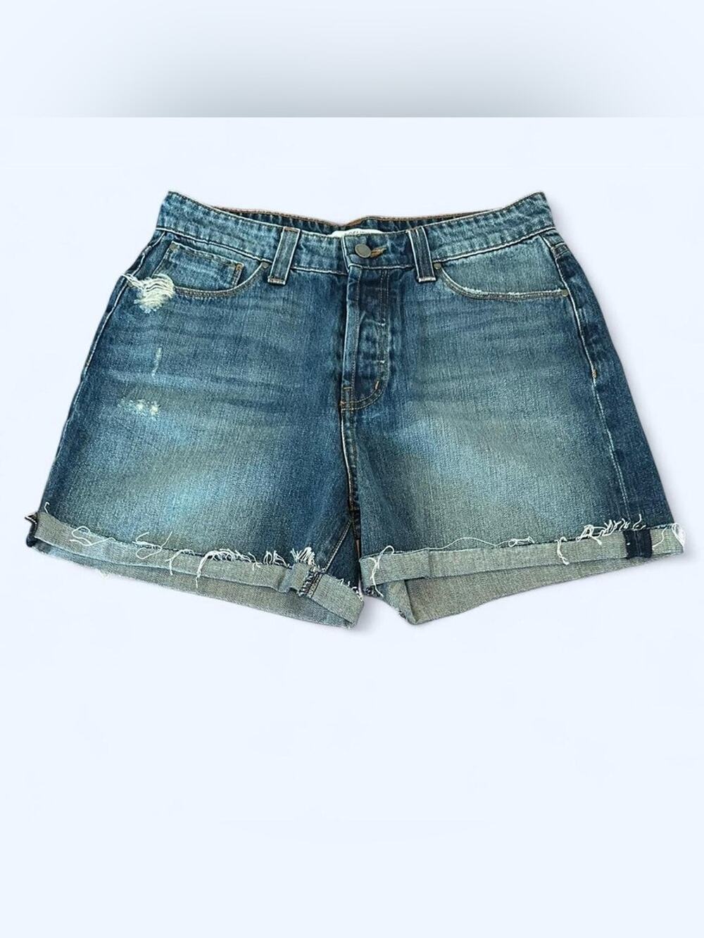 NWT Fidelity blue denim Jonsey shorts in ashbury vintage with button fly 27